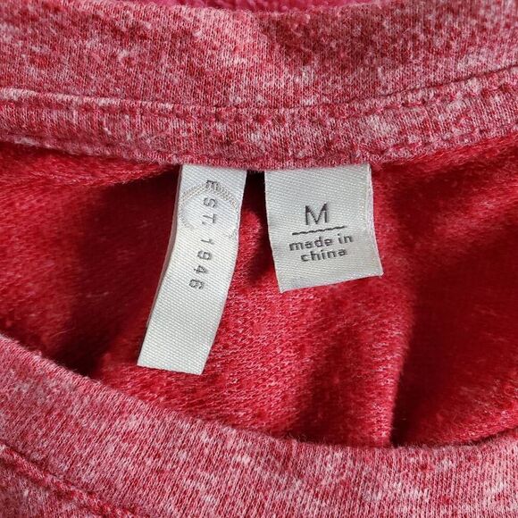 EST. 1946 Red Snowflake Sweatshirt Size M Glitter Graphic Holiday Pullover Crew - Picture 8 of 9